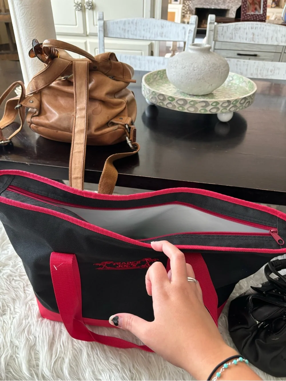 Trader Joe's Black & Red Insulated Grocery Tote